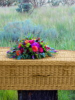 wicker casket in nature