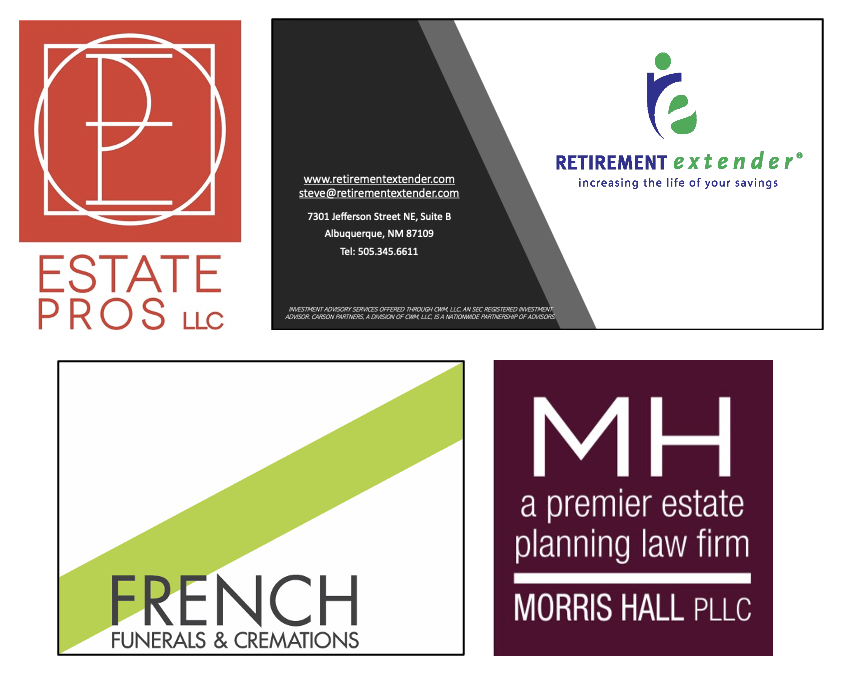 Logos for Estate Pros, Retirement Extender, French & Morris Hall